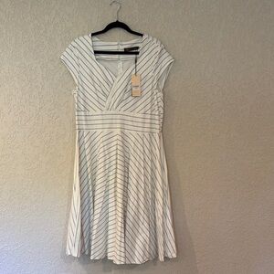 Dapper Day White Cap Sleeve Midi Dress